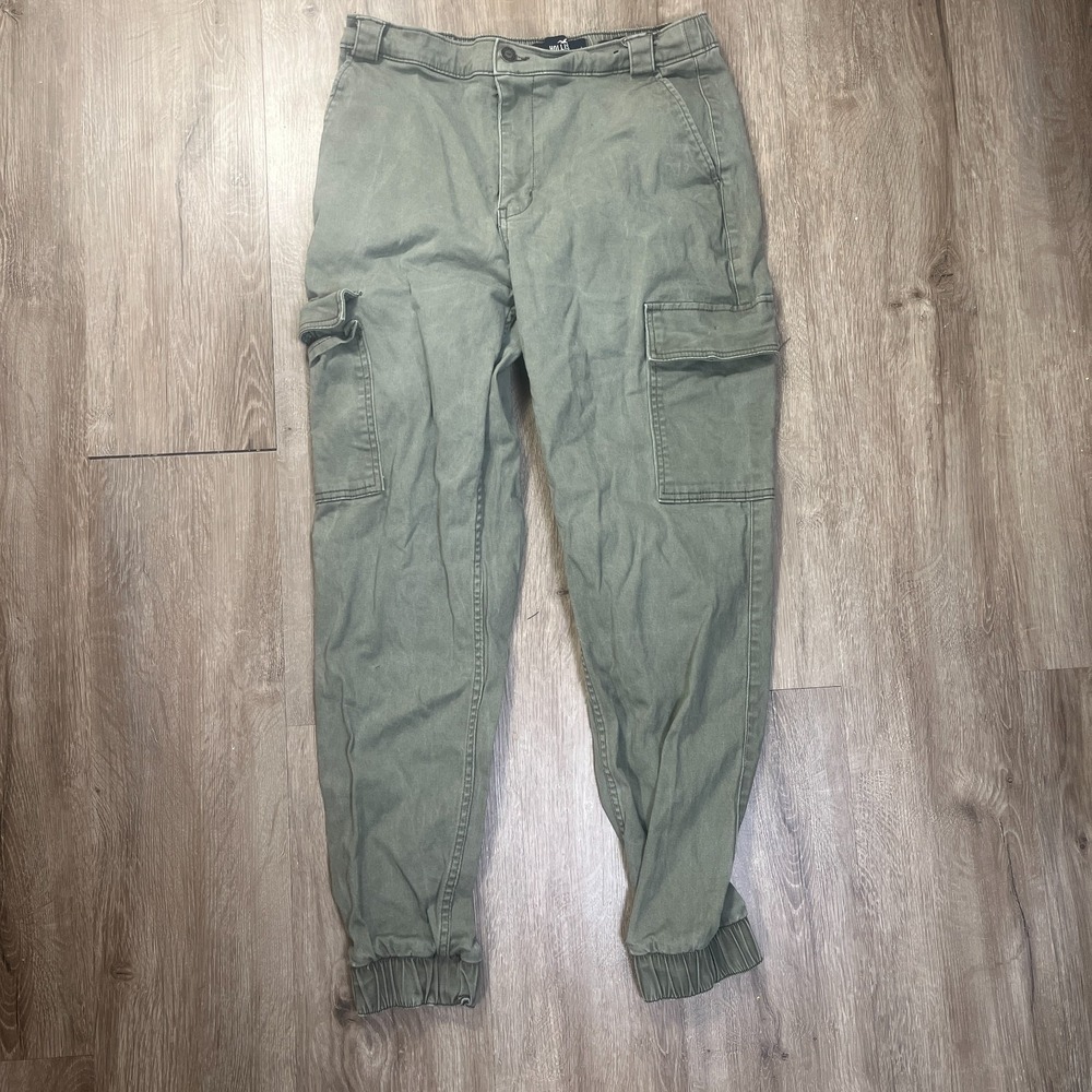Hollister Ultra High Rise Cargo Jogger Olive Green Women's Large Classic Stretch